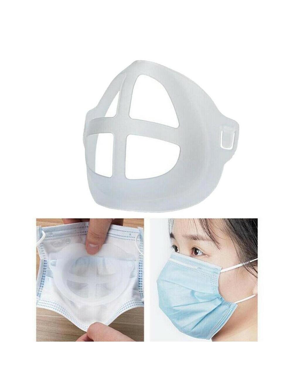 3D Face Mask Bracket, Breathing Face Bracket for Mask, 3D Mask (WHITE-10pcs)